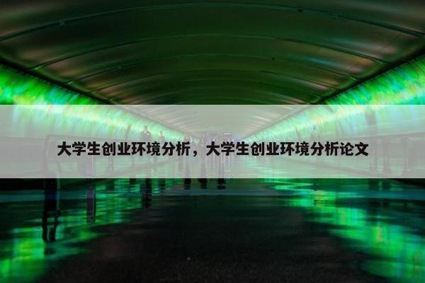 大学生创业环境分析，大学生创业环境分析论文