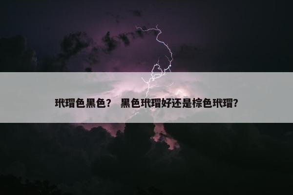 玳瑁色黑色？ 黑色玳瑁好还是棕色玳瑁？