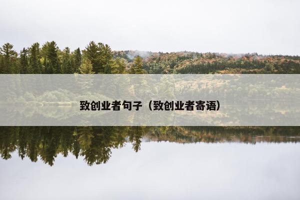 致创业者句子（致创业者寄语）