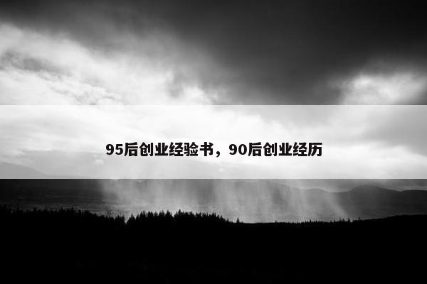 95后创业经验书，90后创业经历