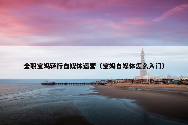 全职宝妈转行自媒体运营（宝妈自媒体怎么入门）