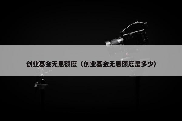 创业基金无息额度（创业基金无息额度是多少）