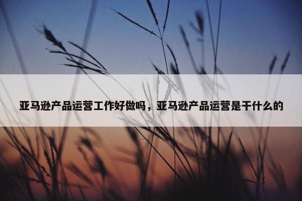 亚马逊产品运营工作好做吗，亚马逊产品运营是干什么的