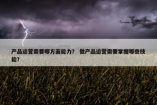 产品运营需要哪方面能力？ 做产品运营需要掌握哪些技能？