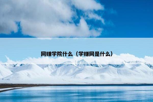 网赚学院什么（学赚网是什么）