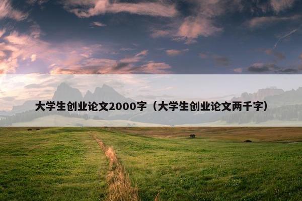 大学生创业论文2000字（大学生创业论文两千字）