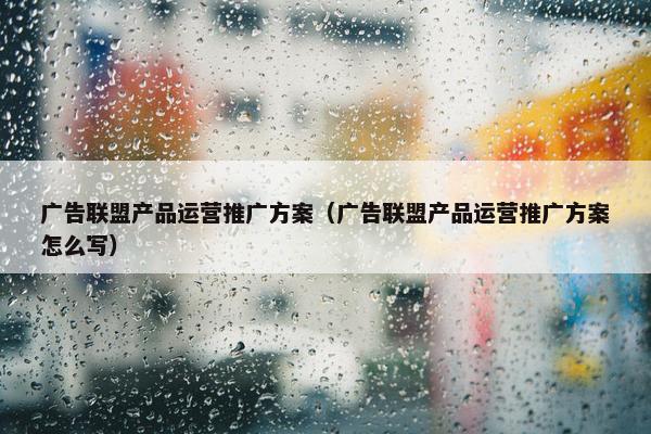 广告联盟产品运营推广方案（广告联盟产品运营推广方案怎么写）