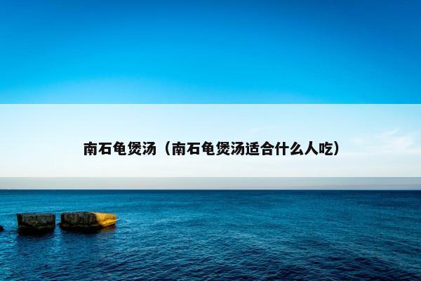 南石龟煲汤（南石龟煲汤适合什么人吃）