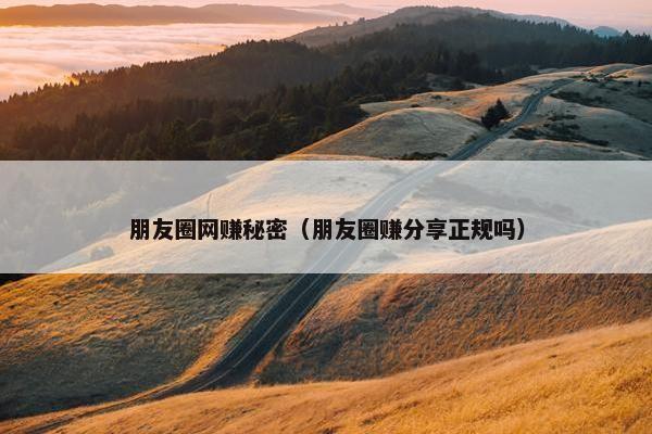 朋友圈网赚秘密（朋友圈赚分享正规吗）