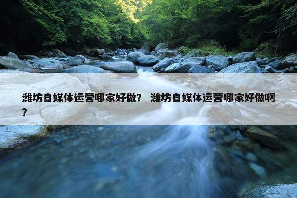 潍坊自媒体运营哪家好做？ 潍坊自媒体运营哪家好做啊？