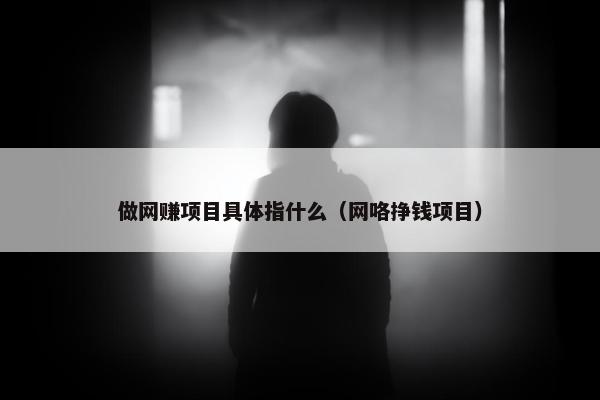 做网赚项目具体指什么（网咯挣钱项目）