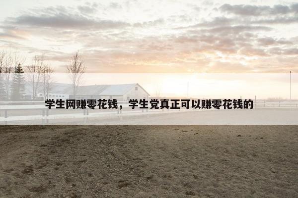 学生网赚零花钱，学生党真正可以赚零花钱的