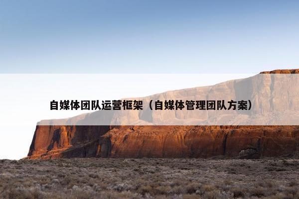 自媒体团队运营框架（自媒体管理团队方案）