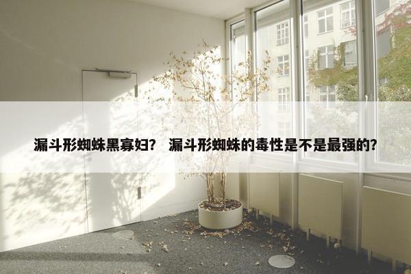 漏斗形蜘蛛黑寡妇？ 漏斗形蜘蛛的毒性是不是最强的？