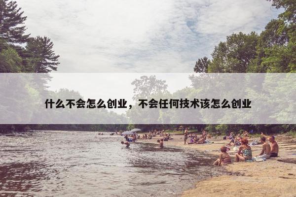 什么不会怎么创业，不会任何技术该怎么创业