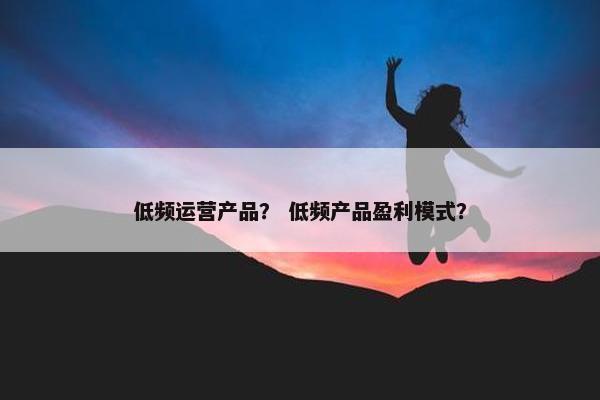 低频运营产品？ 低频产品盈利模式？