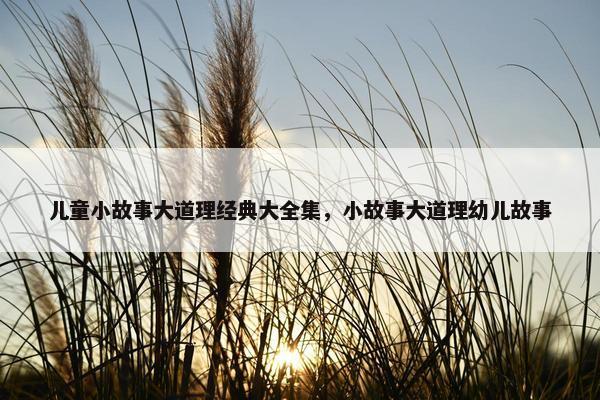儿童小故事大道理经典大全集，小故事大道理幼儿故事
