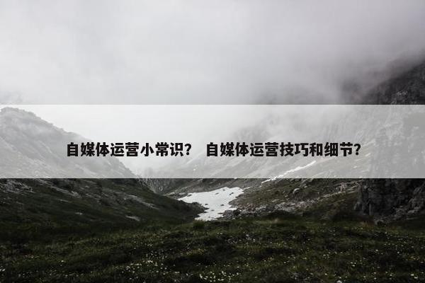 自媒体运营小常识？ 自媒体运营技巧和细节？