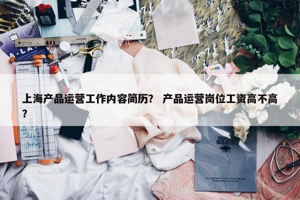 上海产品运营工作内容简历？ 产品运营岗位工资高不高？