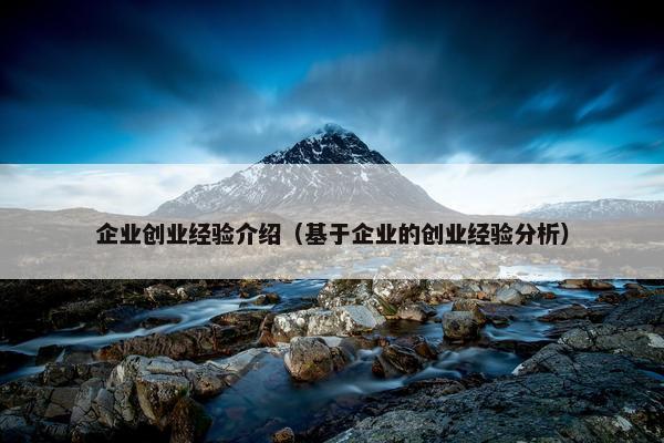 企业创业经验介绍（基于企业的创业经验分析）