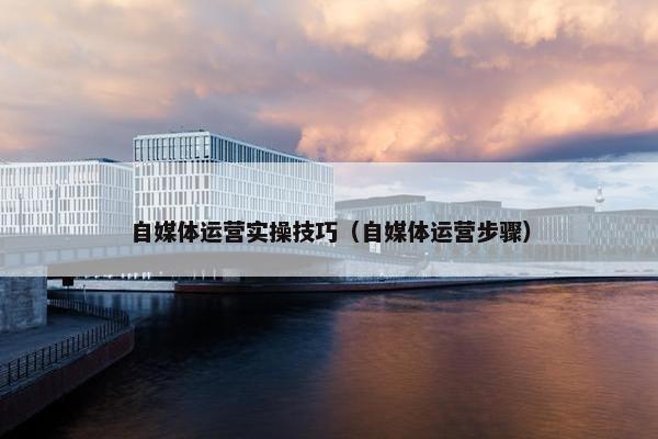 自媒体运营实操技巧（自媒体运营步骤）