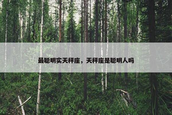 最聪明实天秤座，天秤座是聪明人吗