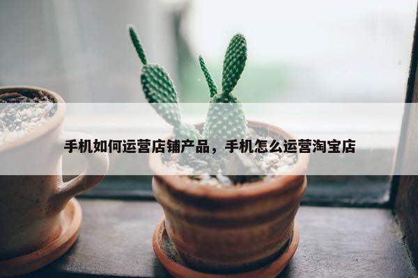 手机如何运营店铺产品，手机怎么运营淘宝店