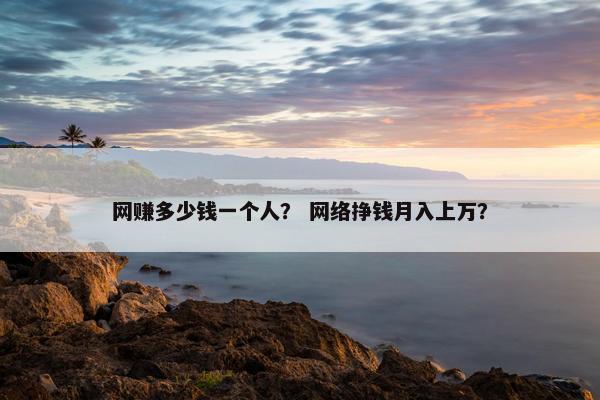 网赚多少钱一个人？ 网络挣钱月入上万？