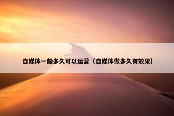 自媒体一般多久可以运营（自媒体做多久有效果）