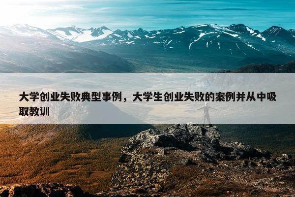 大学创业失败典型事例，大学生创业失败的案例并从中吸取教训