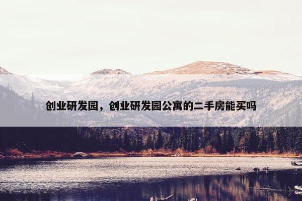 创业研发园，创业研发园公寓的二手房能买吗