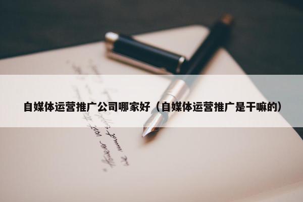 自媒体运营推广公司哪家好（自媒体运营推广是干嘛的）
