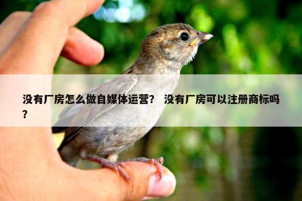 没有厂房怎么做自媒体运营？ 没有厂房可以注册商标吗？