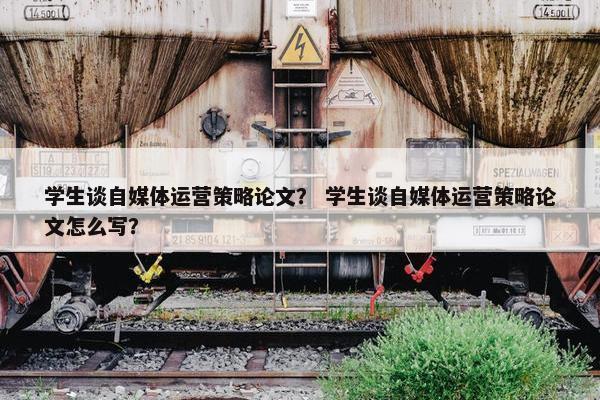 学生谈自媒体运营策略论文？ 学生谈自媒体运营策略论文怎么写？