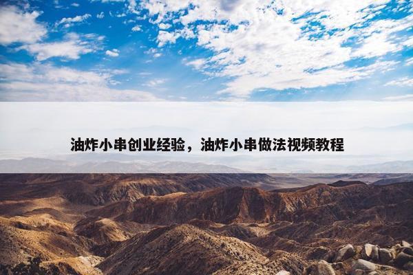 油炸小串创业经验，油炸小串做法视频教程