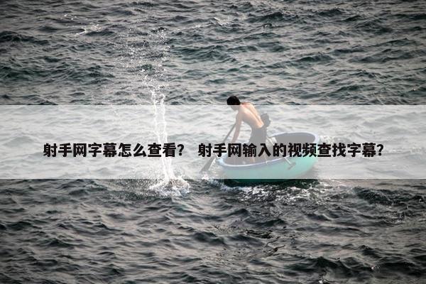 射手网字幕怎么查看？ 射手网输入的视频查找字幕？