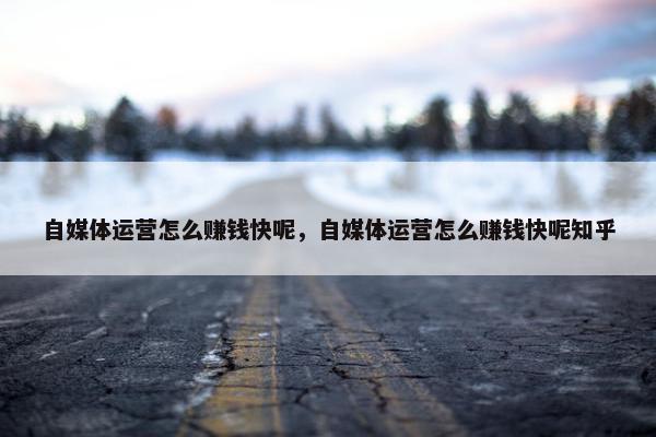 自媒体运营怎么赚钱快呢，自媒体运营怎么赚钱快呢知乎
