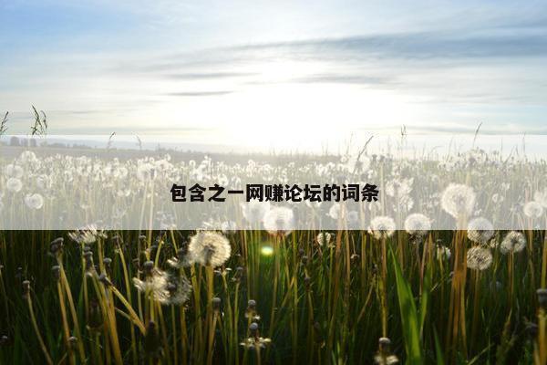 包含之一网赚论坛的词条