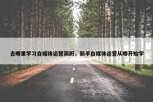 去哪里学习自媒体运营简历，新手自媒体运营从哪开始学