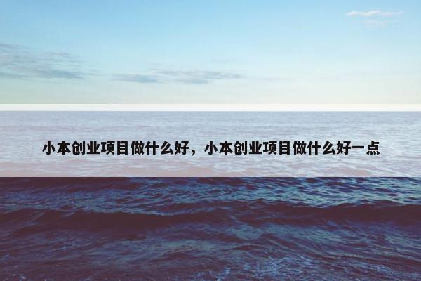 小本创业项目做什么好，小本创业项目做什么好一点