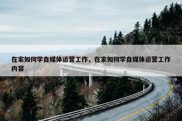 在家如何学自媒体运营工作，在家如何学自媒体运营工作内容