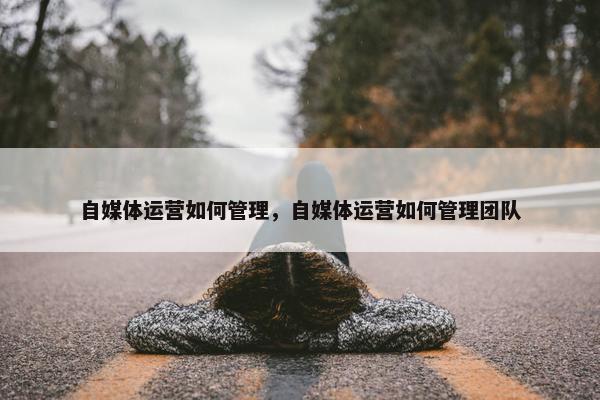 自媒体运营如何管理，自媒体运营如何管理团队