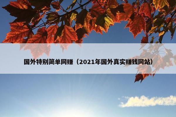 国外特别简单网赚（2021年国外真实赚钱网站）