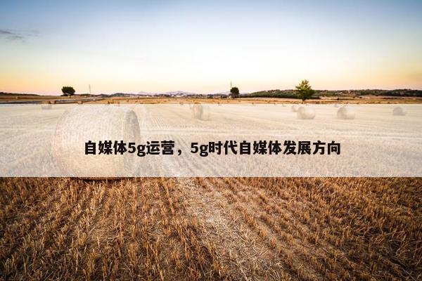 自媒体5g运营，5g时代自媒体发展方向