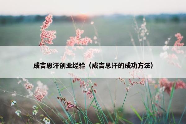 成吉思汗创业经验（成吉思汗的成功方法）