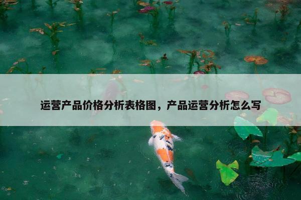 运营产品价格分析表格图，产品运营分析怎么写