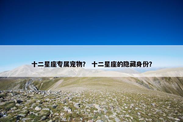 十二星座专属宠物？ 十二星座的隐藏身份？