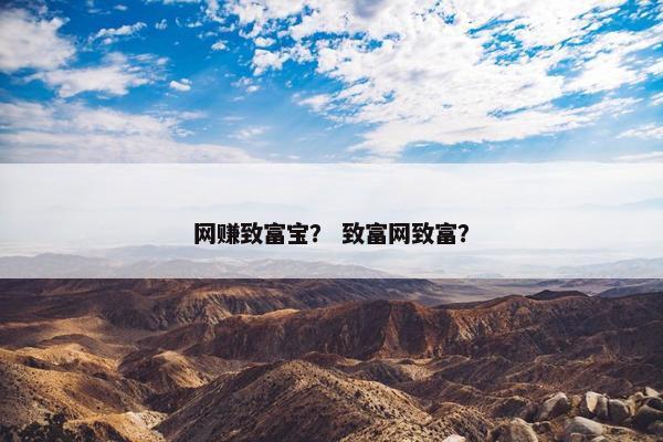 网赚致富宝？ 致富网致富？