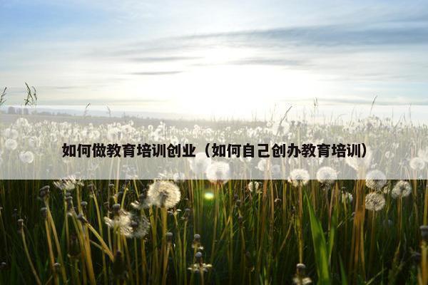 如何做教育培训创业（如何自己创办教育培训）