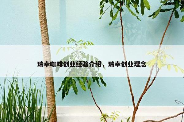 瑞幸咖啡创业经验介绍，瑞幸创业理念